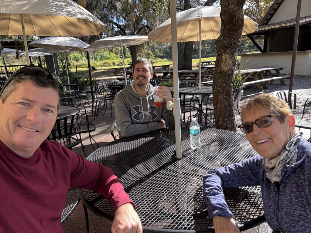 Mike sharing a sunny family stop