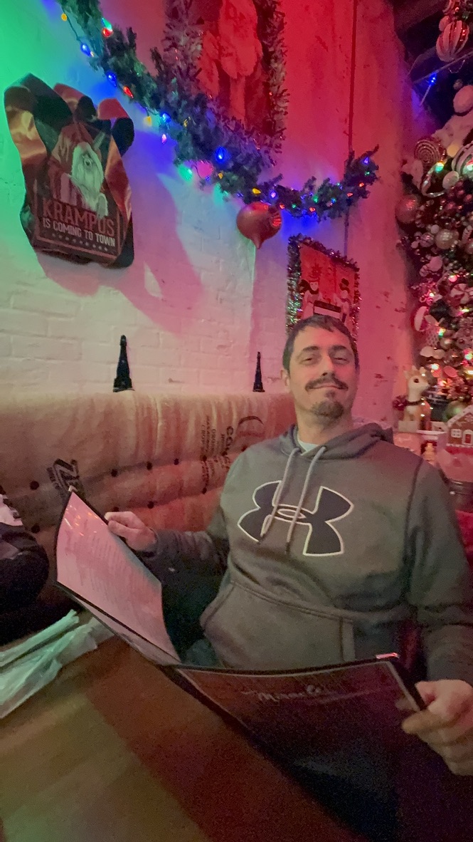Mike enjoying a colorful holiday outing